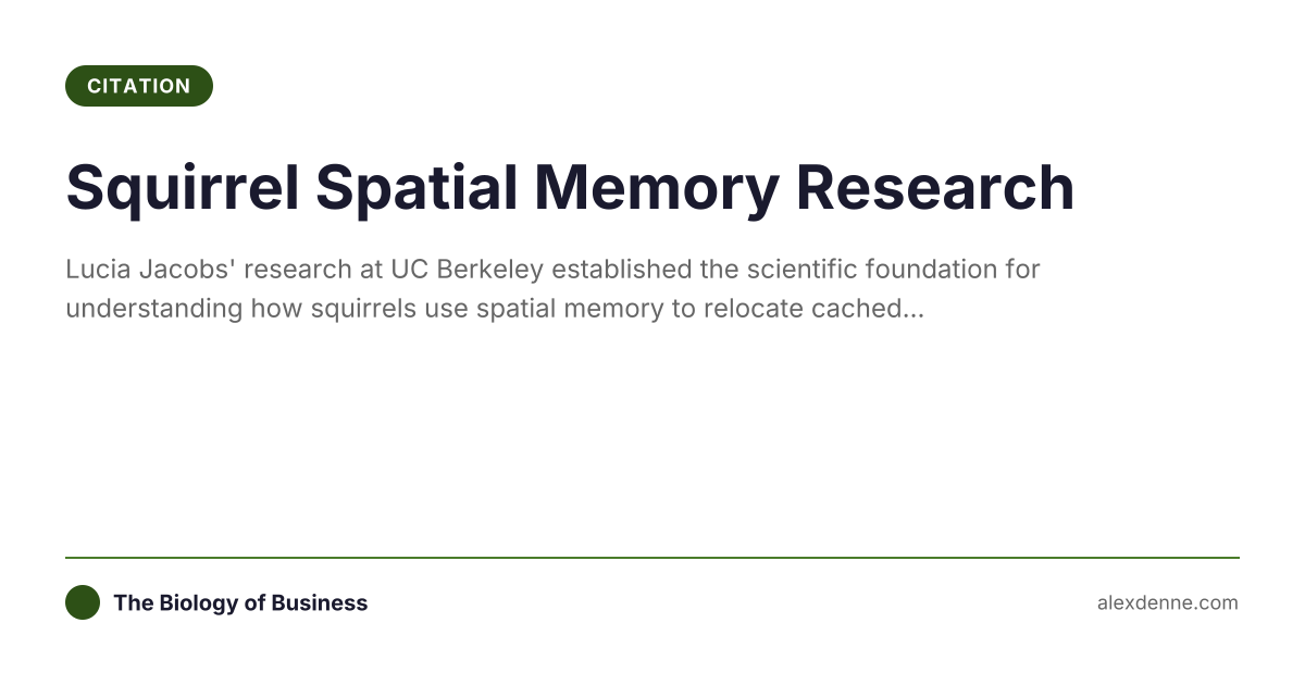 Jacobs Memory Model Squirrel Spatial Memory Research (Jacobs, 1992) | Alex Denne