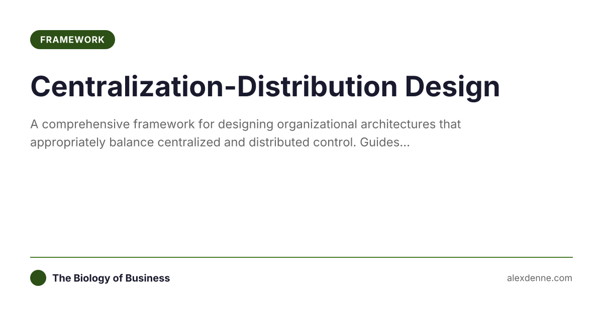 Centralization-Distribution Design | The Biology of Business