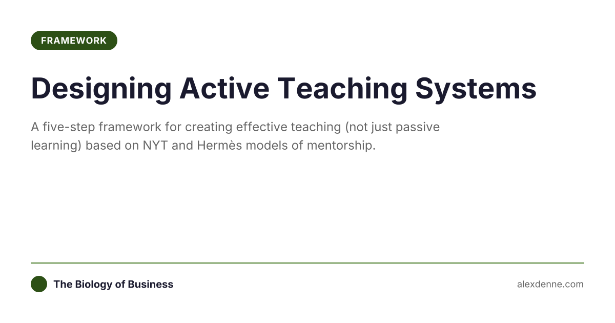 Designing Active Teaching Systems | The Biology of Business