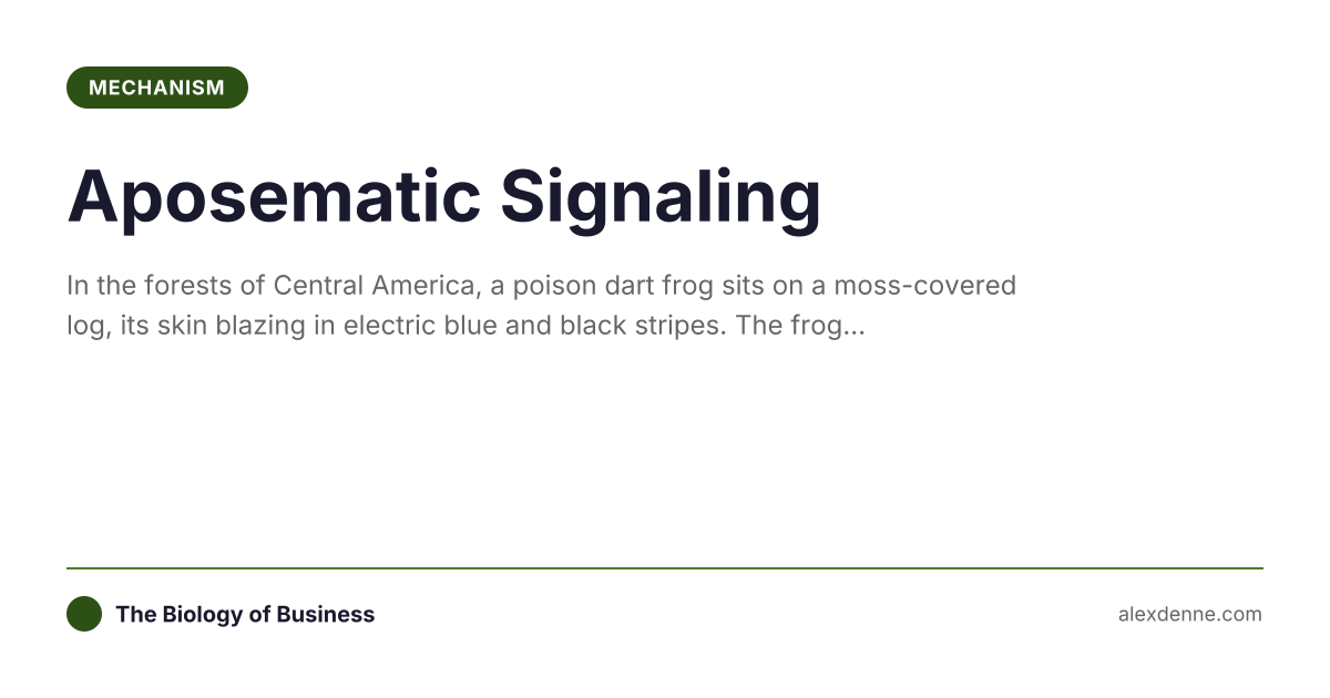 Autopsomatic Aposematic Signaling (Mechanism) | The Biology of Business