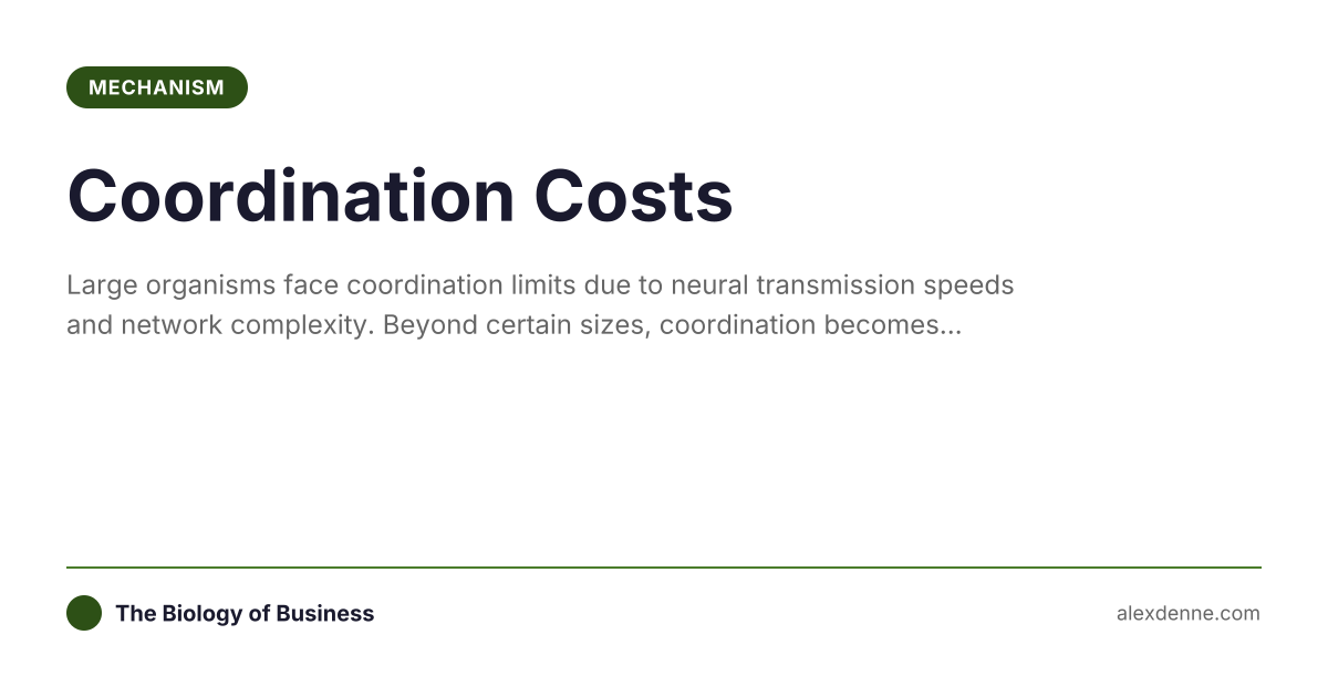 Coordination Costs (Mechanism) | The Biology of Business