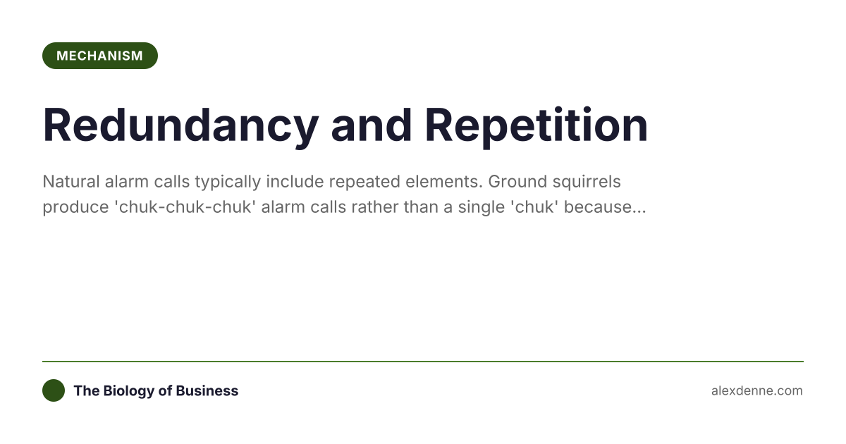 Redundancy and Repetition... | The Biology of Business